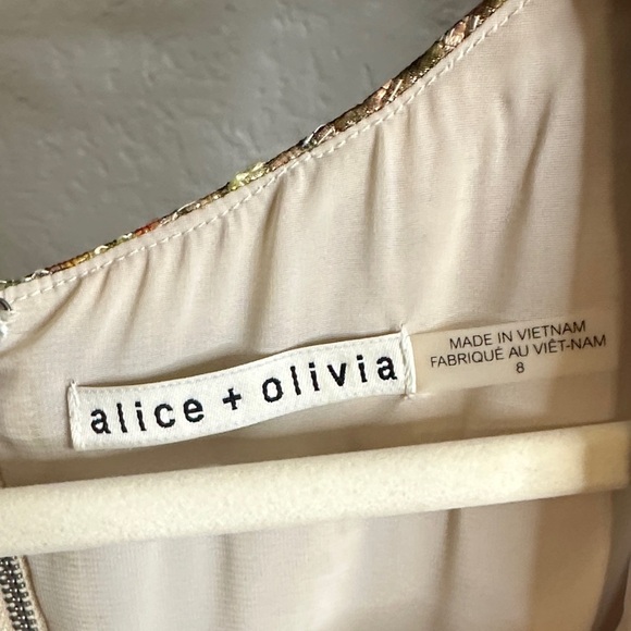 Alice + Olivia Varita Metallic Dress Size 8 - Picture 2 of 6
